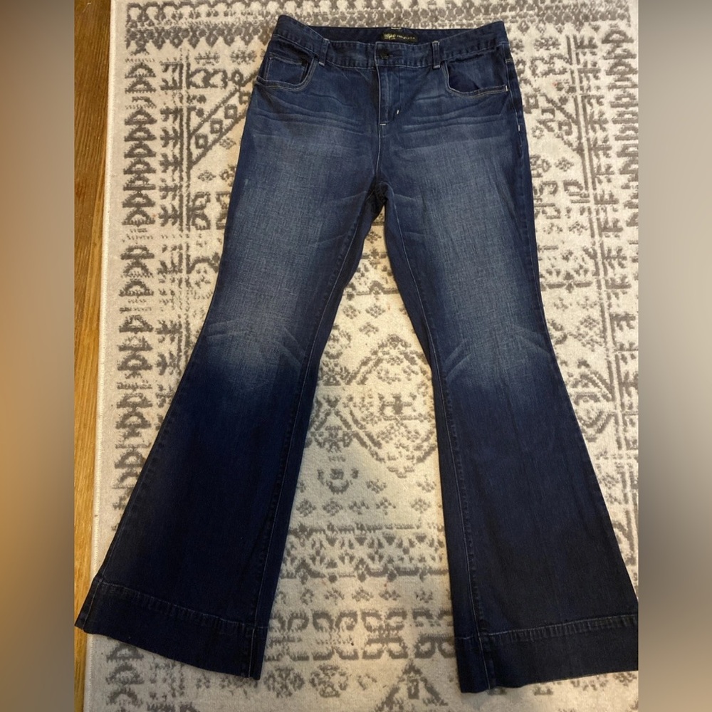 Mossimo Supply Co. Dark Blue Flare Jeans Y2K SIZE 12